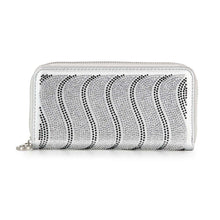 Load image into Gallery viewer, Rhinestone Wavy Bling Accordion Wallet
