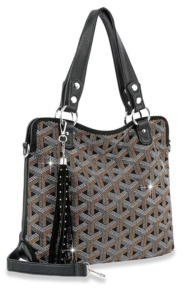 Colored Rhinestone Design Fashion Handbag