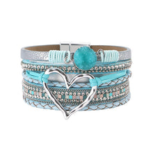 Load image into Gallery viewer, Multi-Layer Heart-Shaped Bangle Bracelets | Magnetic Buckle
