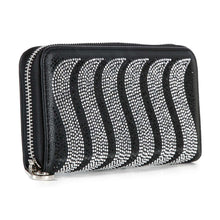 Load image into Gallery viewer, Rhinestone Wavy Bling Accordion Wallet
