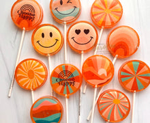 Load image into Gallery viewer, Choose Happy Lollipops, Peach Flavor, 10/Case - VEGAN
