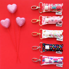 Load image into Gallery viewer, Pink Pastel Hearts LippyClip® Lip Balm Holder for Chapstick
