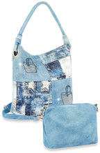 Load image into Gallery viewer, Four Square Patchwork Denim Hobo Set
