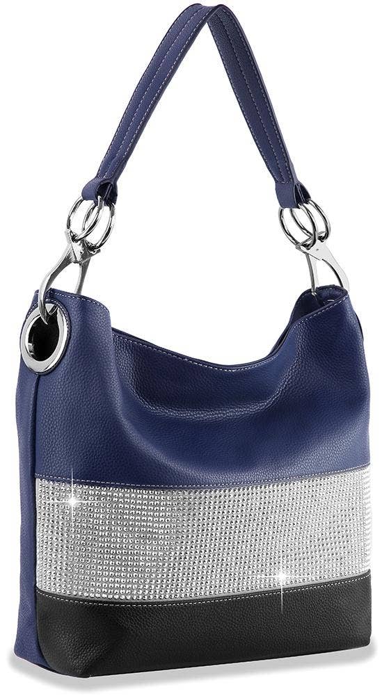 Bling Accent Banded Hobo