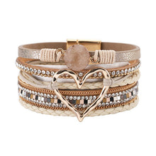 Load image into Gallery viewer, Multi-Layer Heart-Shaped Bangle Bracelets | Magnetic Buckle

