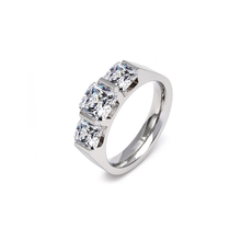 Load image into Gallery viewer, RG203W B.Tiff 3-Stone Cushion Cut Engagement Ring
