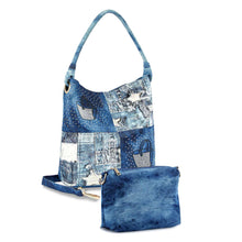 Load image into Gallery viewer, Four Square Patchwork Denim Hobo Set
